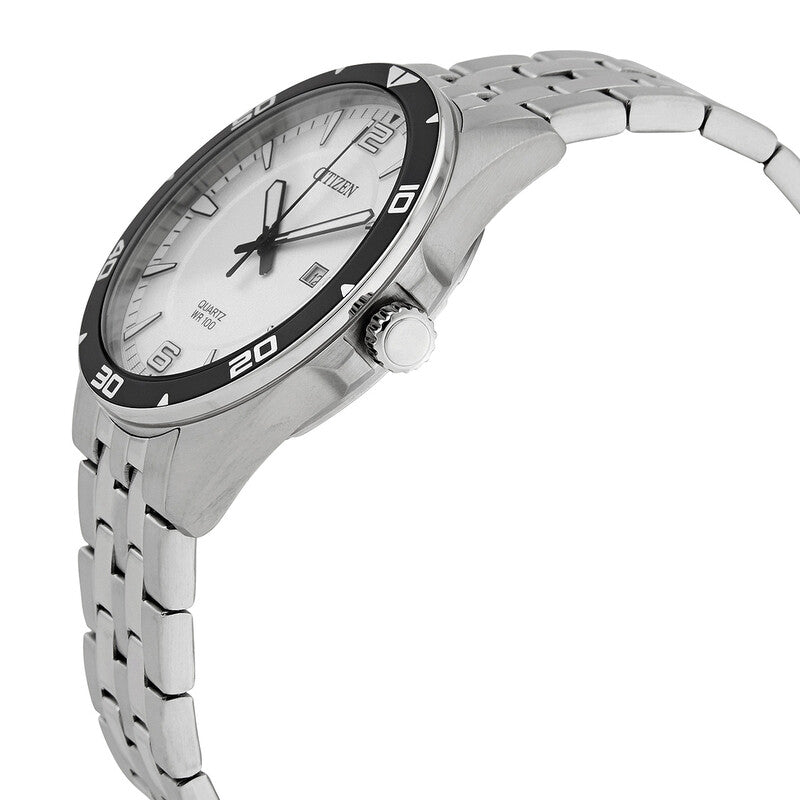 Citizen Quartz White Dial Stainless Steel Mens Watch