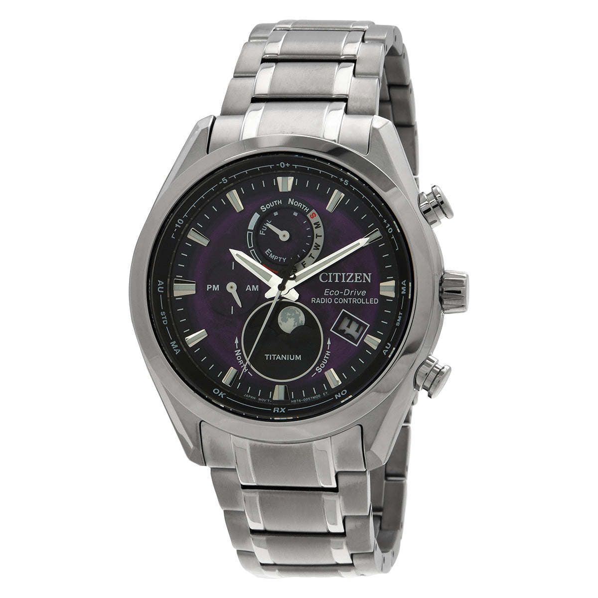 Citizen Tsuki-Yomi A-T Perpetual World Time Purple Dial Mens Watch