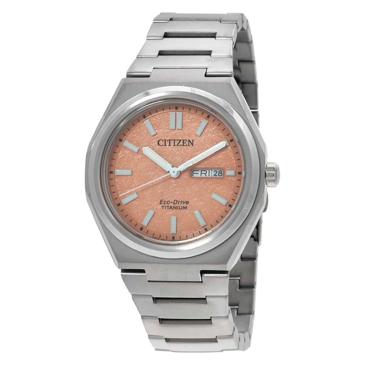 Citizen Zenshin Three-Hand Orange Dial Mens Watch
