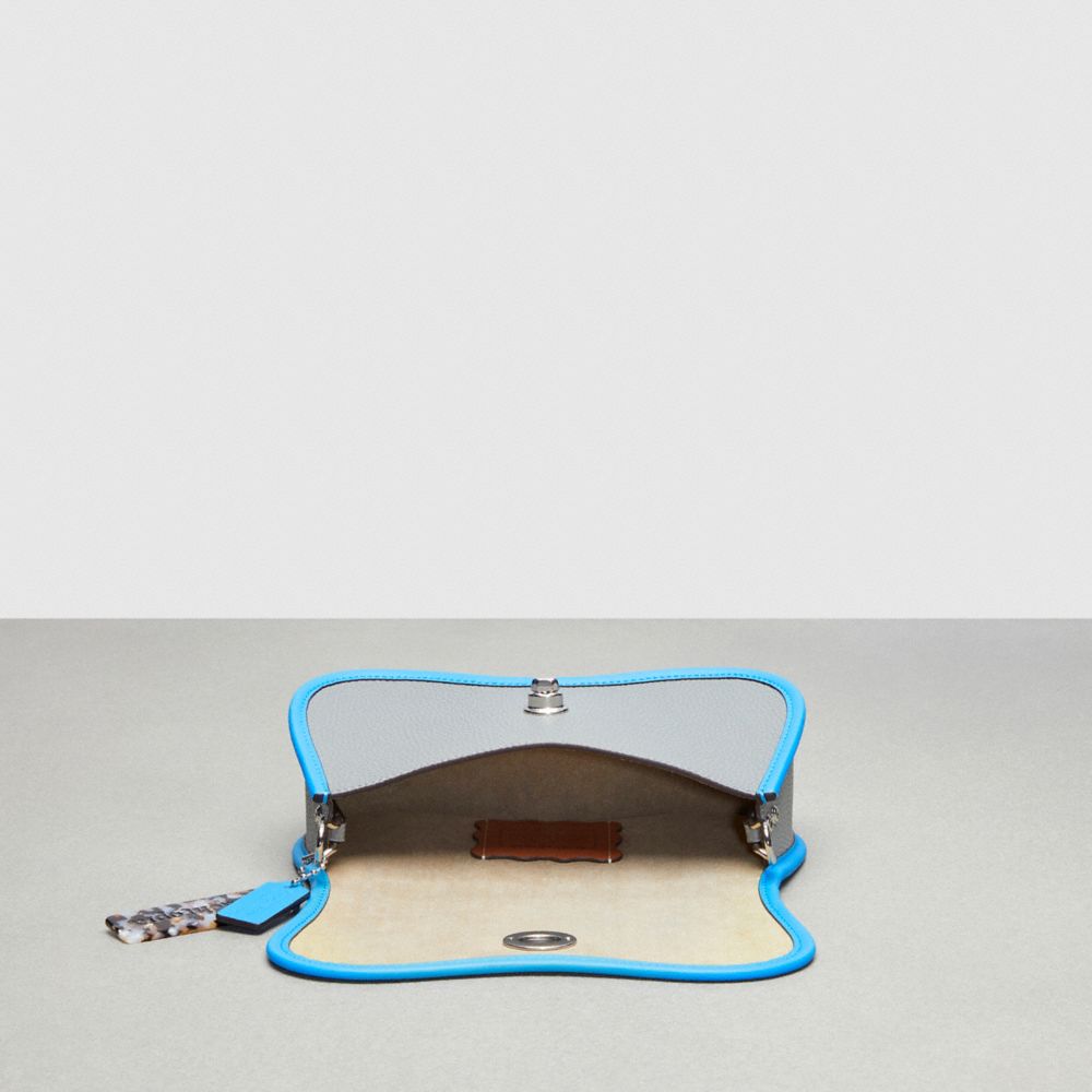 Coach Wavy Dinky Bag In Coachtopia Leather Washed Steel Surf Blue