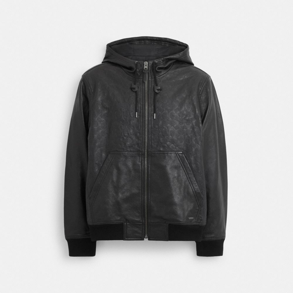 Coach Embossed Leather Trainer Black Signature