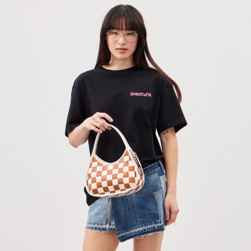 Coach Ergo Bag In Checkerboard Upcrafted Leather Burnished Amber Chalk