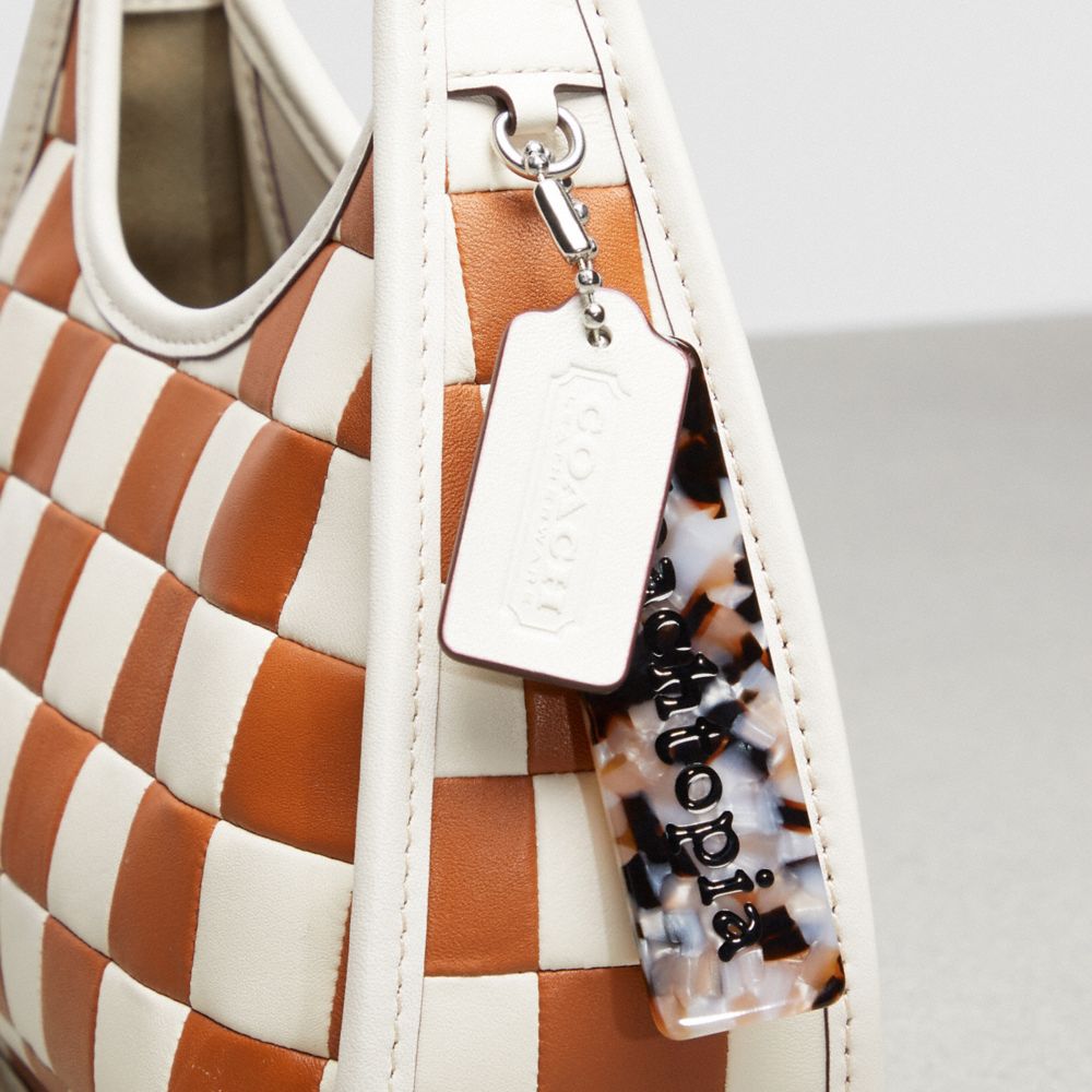 Coach Ergo Bag In Checkerboard Upcrafted Leather Burnished Amber Chalk