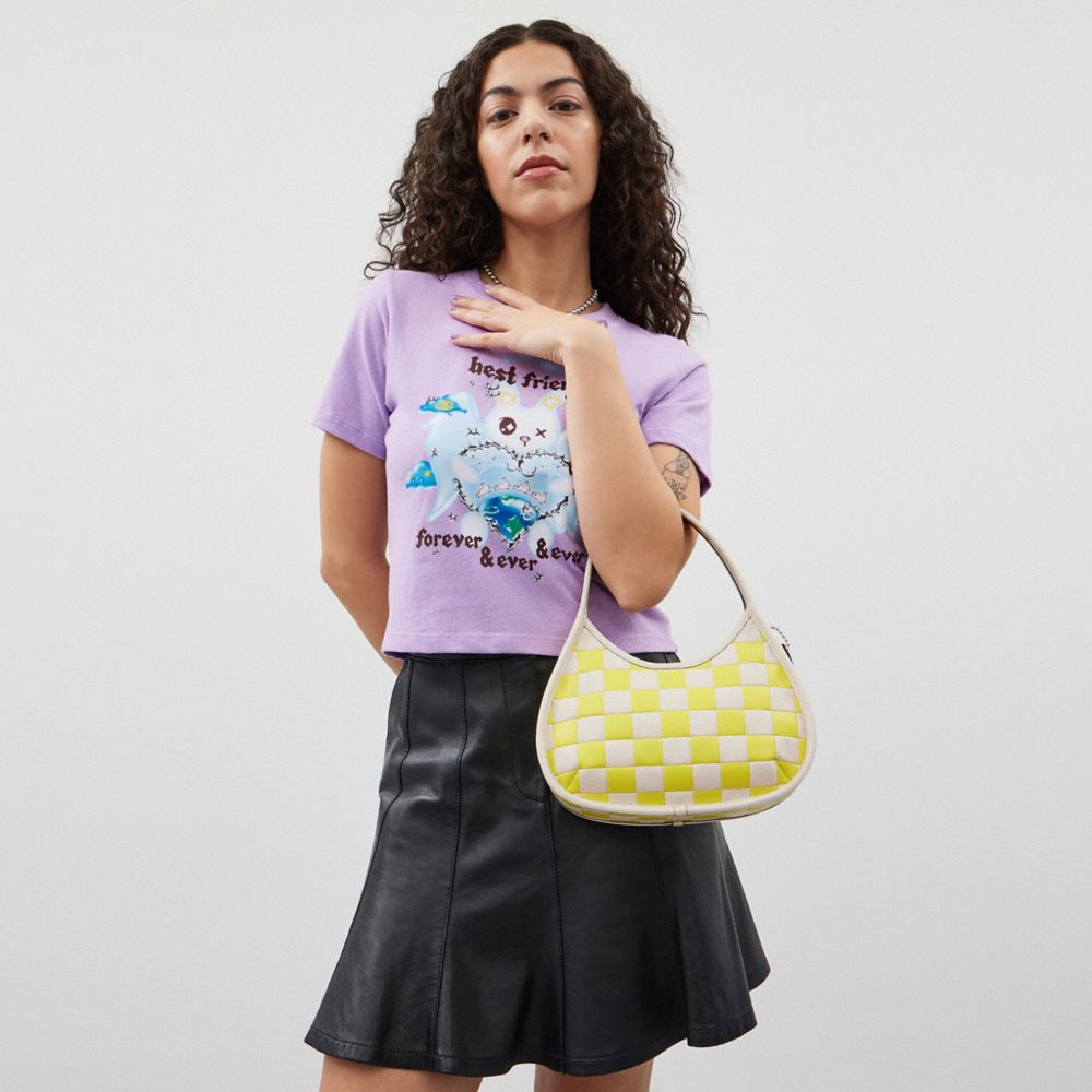 Coach Ergo Bag In Checkerboard Upcrafted Leather Bright Yellow Chalk