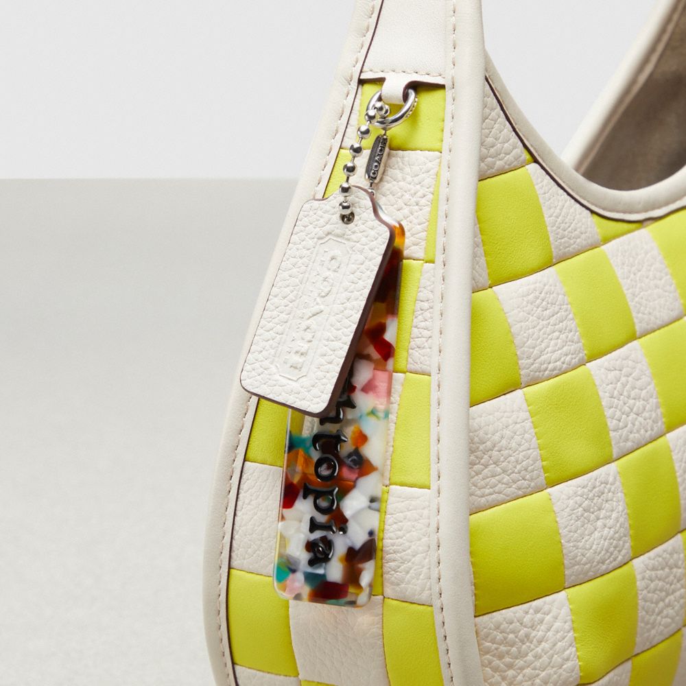 Coach Ergo Bag In Checkerboard Upcrafted Leather Bright Yellow Chalk