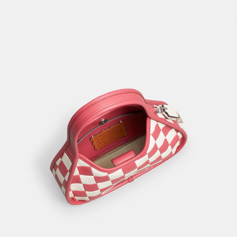 Coach Ergo Bag In Checkerboard Upcrafted Leather Pink Chalk