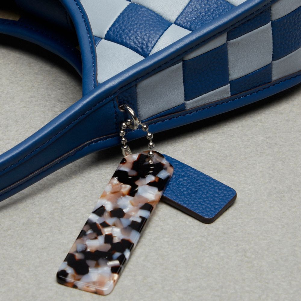 Coach Ergo Bag In Checkerboard Upcrafted Leather Grey Blue Blue