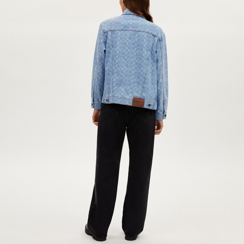 Coach Signature Denim Jacket Light Wash
