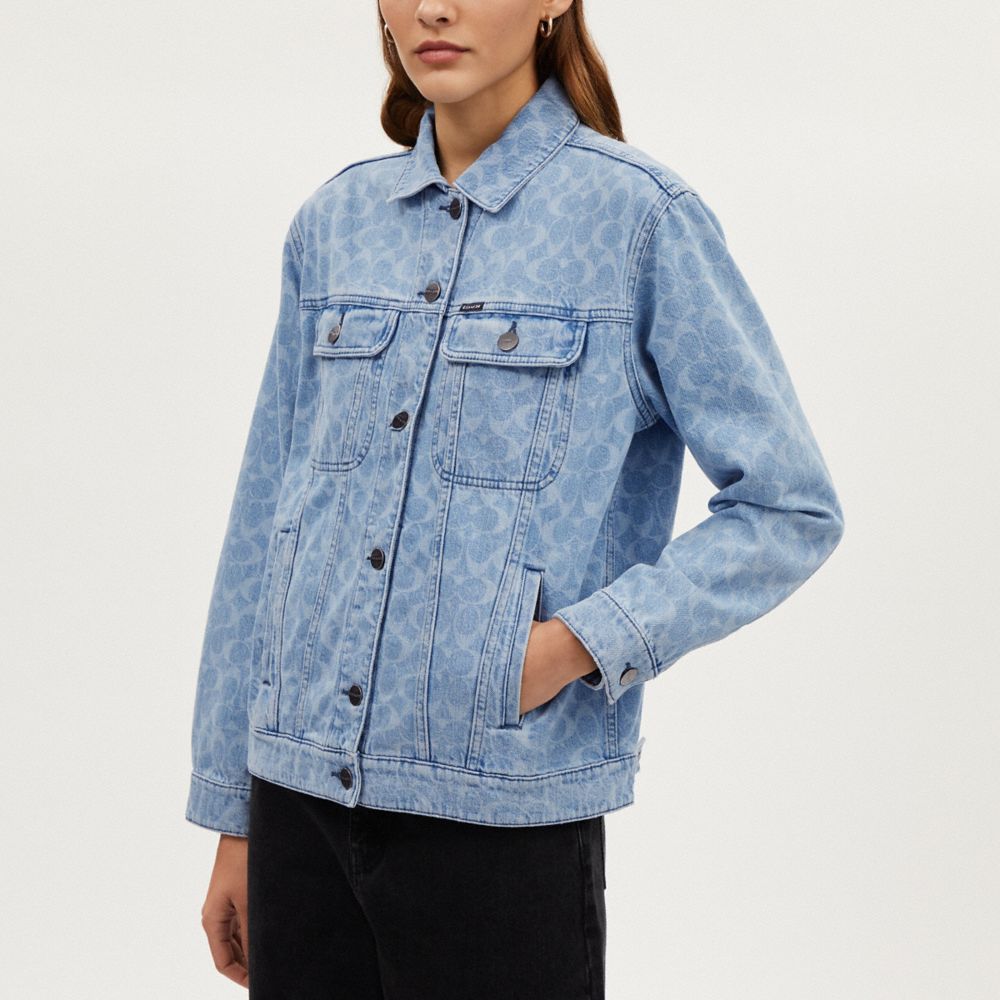 Coach Signature Denim Jacket Light Wash