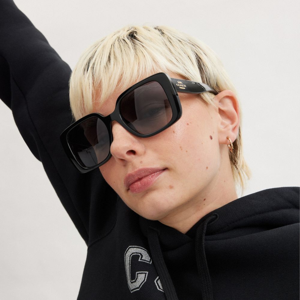 Coach Oversized Square Sunglasses Black