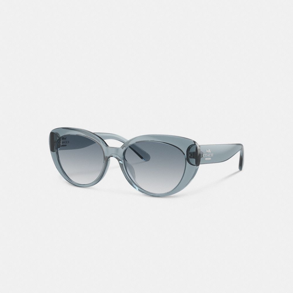 Coach Cateye Sunglasses Transparent Blue – Kicks Machine display picture 2