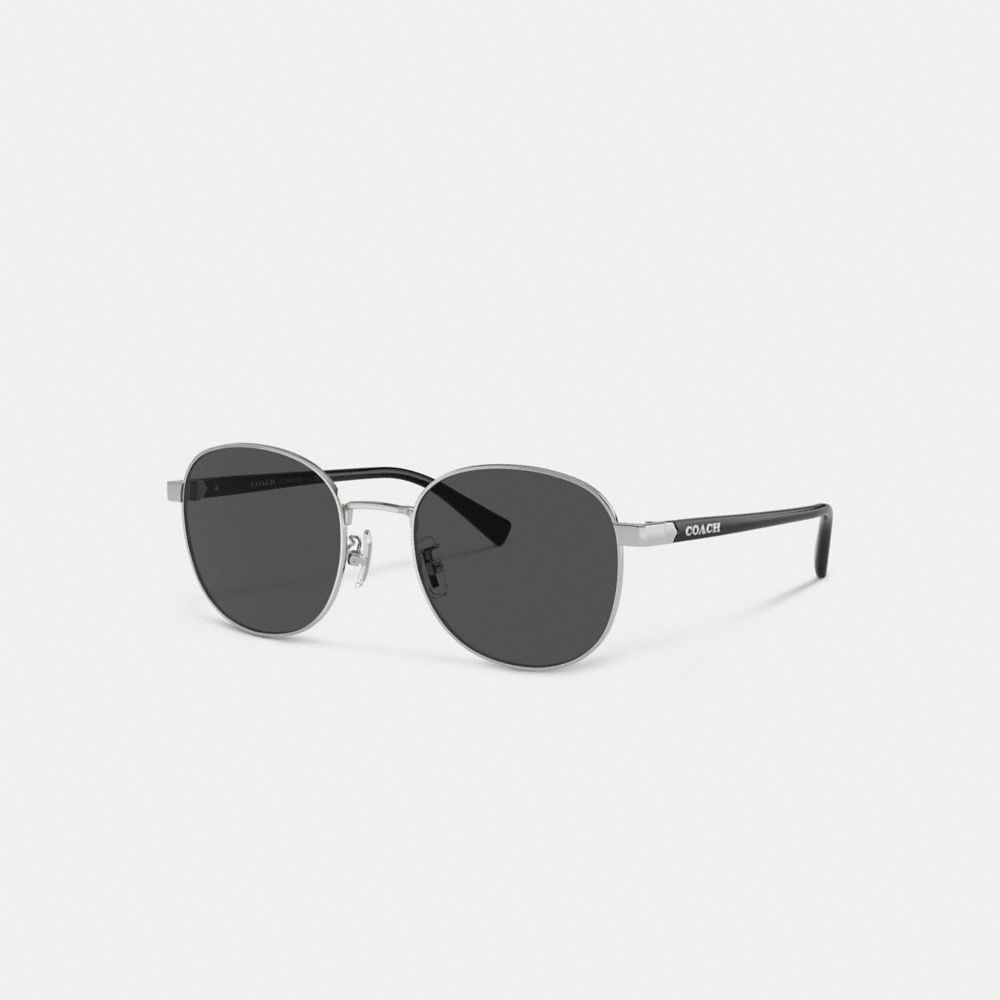 Coach Metal Round Sunglasses Silver & Black