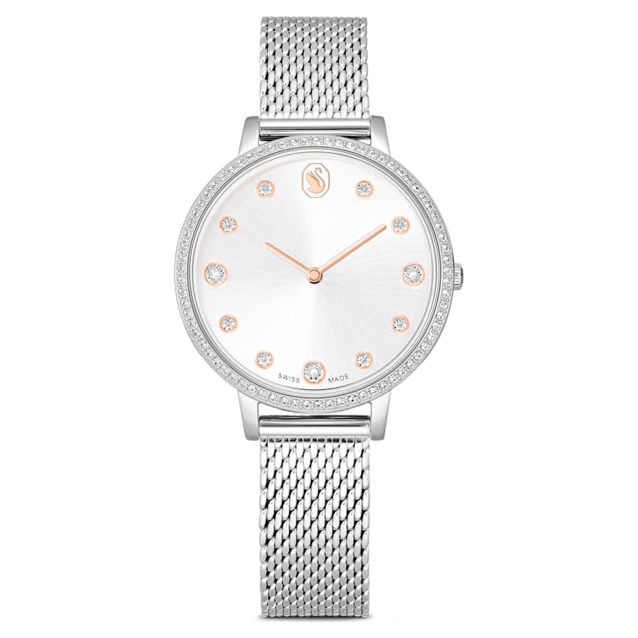 Swarovski Clarica Watch Swiss Made Metal Bracelet Silver Tone Stainless Steel SW5740971