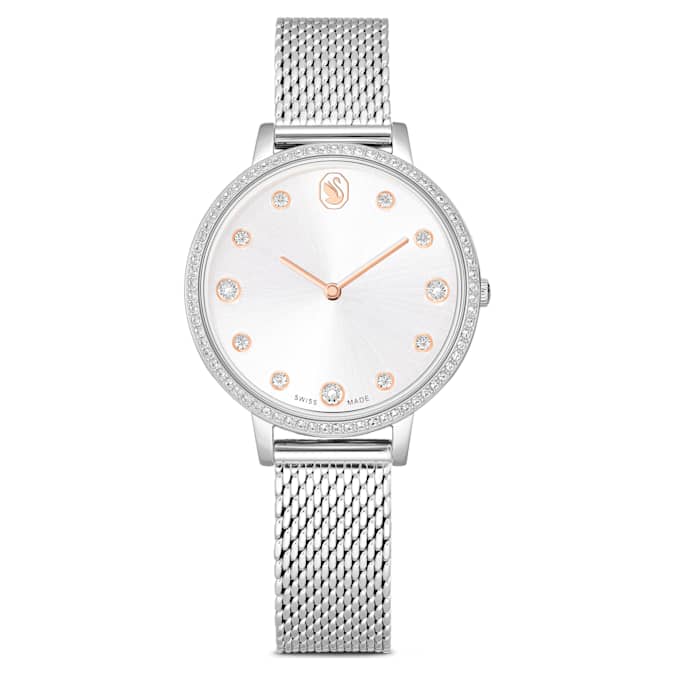 Swarovski Clarica Watch Swiss Made Metal Bracelet Silver Tone Stainless Steel SW5740971