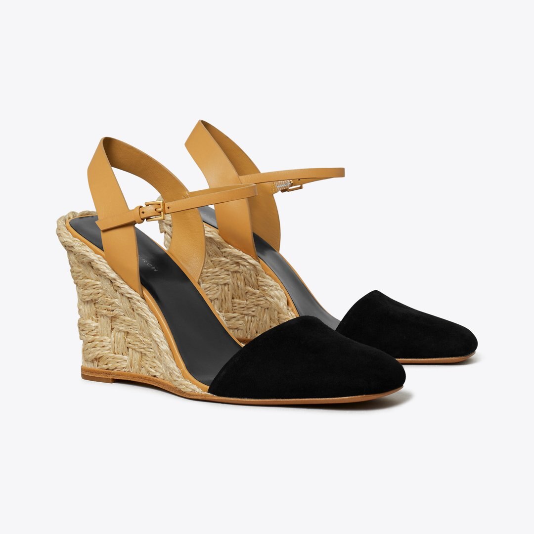 Tory Burch Closed-Toe High Espadrille PERFECT BLACK