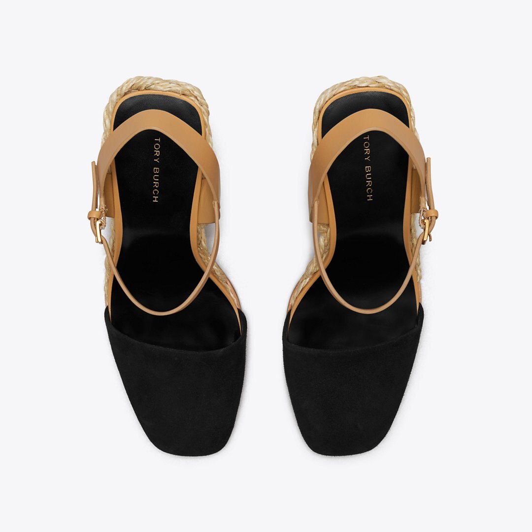 Tory Burch Closed-Toe High Espadrille PERFECT BLACK