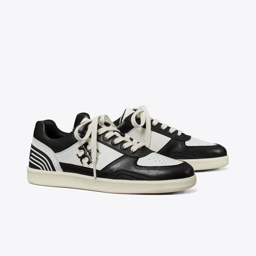 Tory Burch Clover Court Sneaker WHITE / PERFECT BLACK