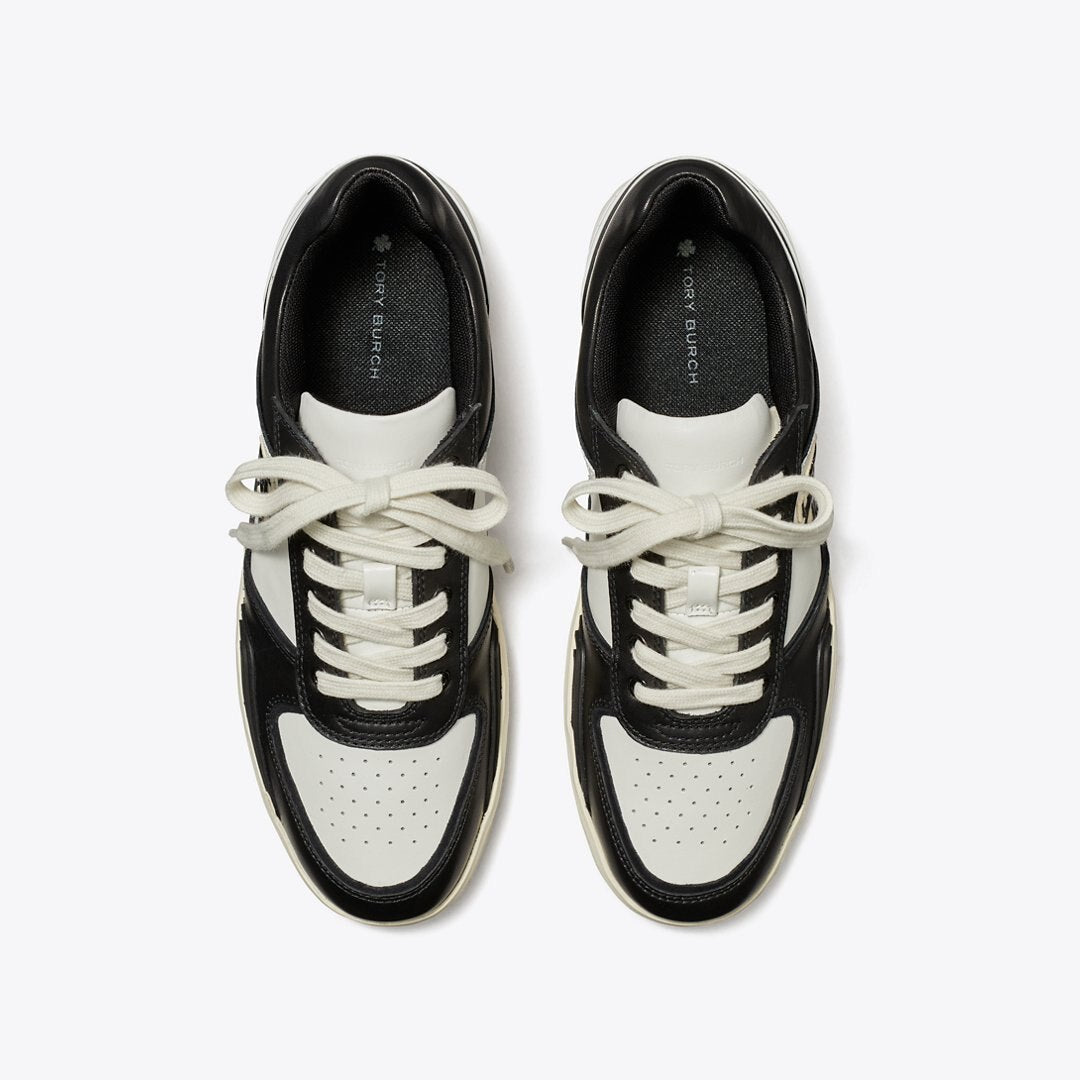 Tory Burch Clover Court Sneaker WHITE / PERFECT BLACK