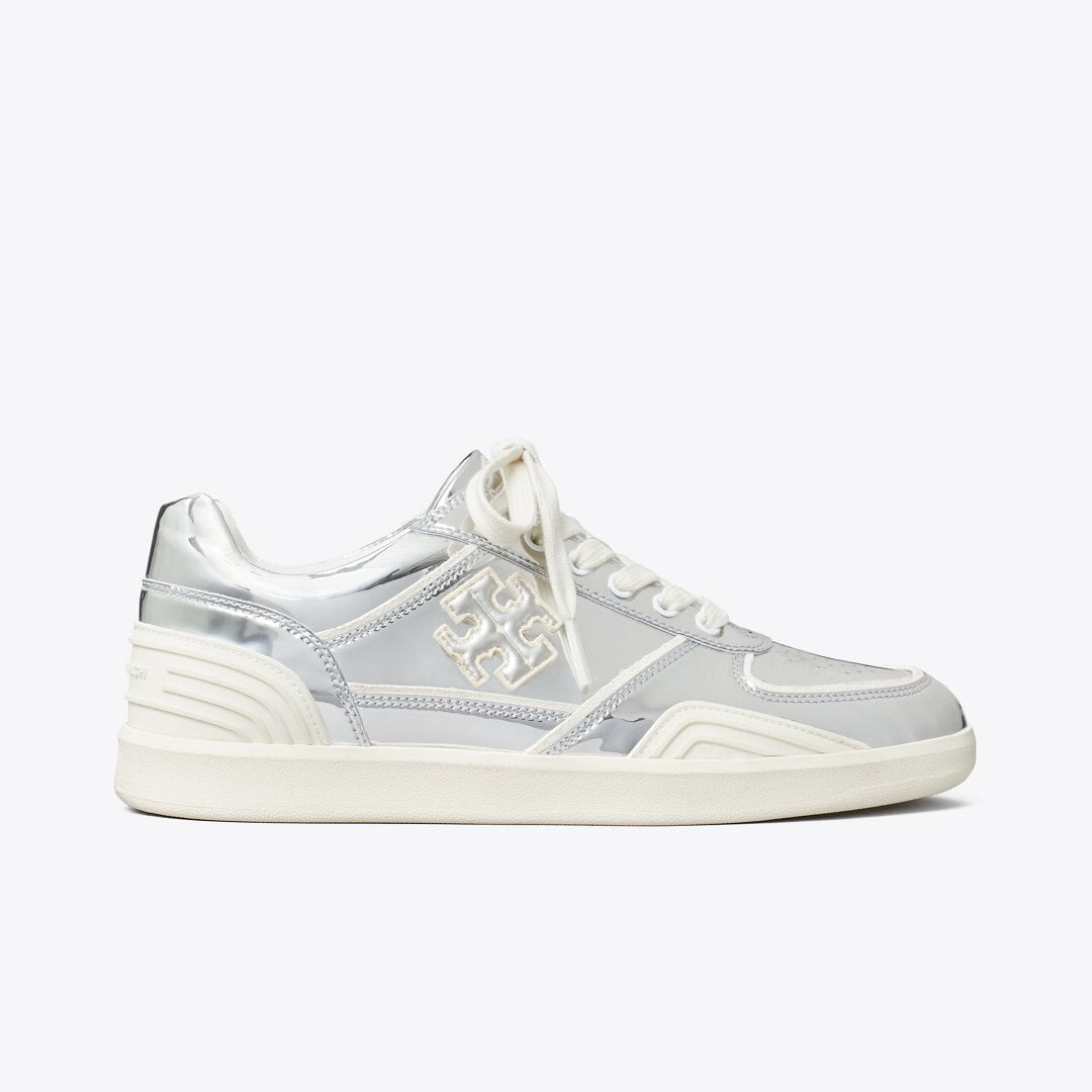 Tory Burch Clover Court Sneaker ARGENTO / 0YSTER MUSHROOM