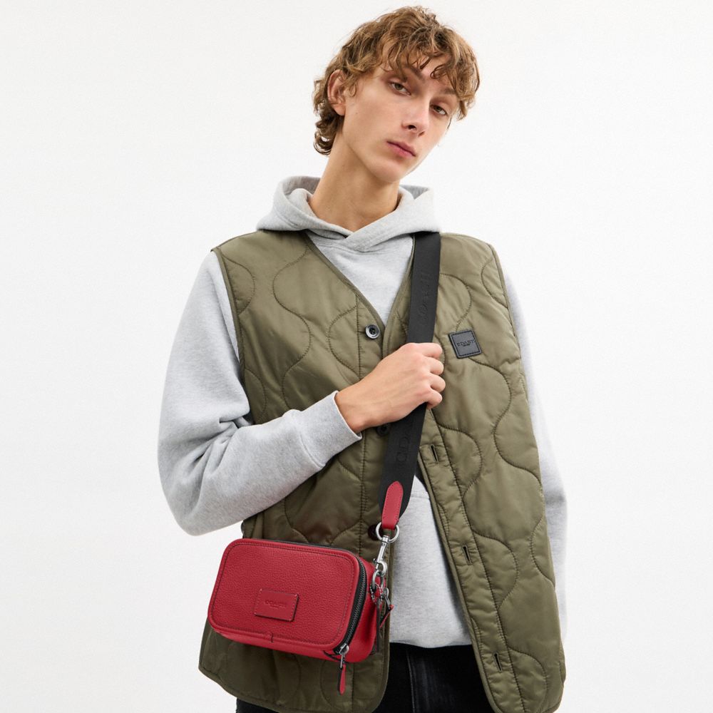Coach Wyatt Crossbody Bag Silver True Red