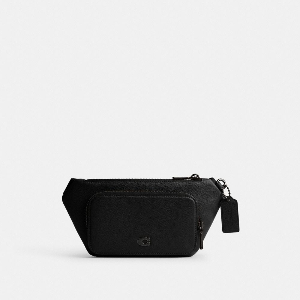 Coach Belt Bag With Signature Canvas Interior Detail Black