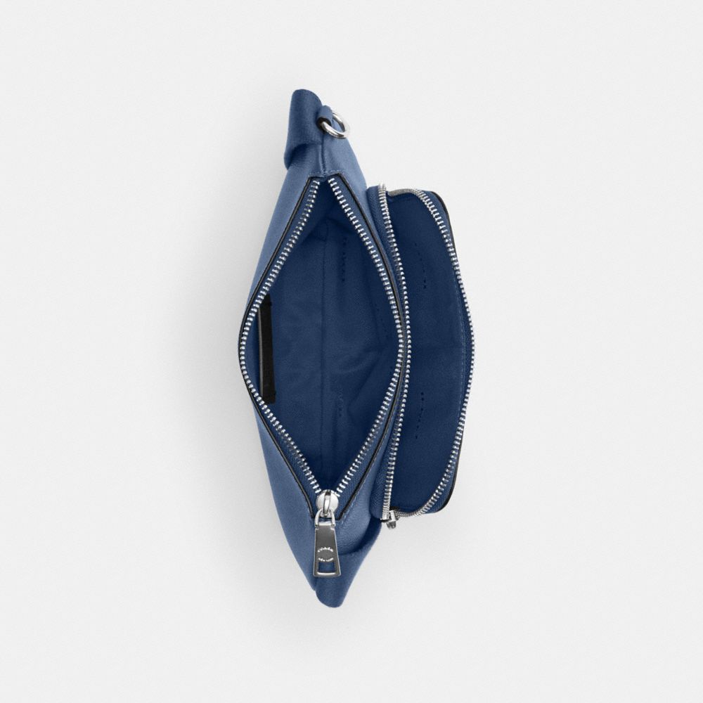 Coach Belt Bag With Signature Canvas Interior Detail Deep Blue