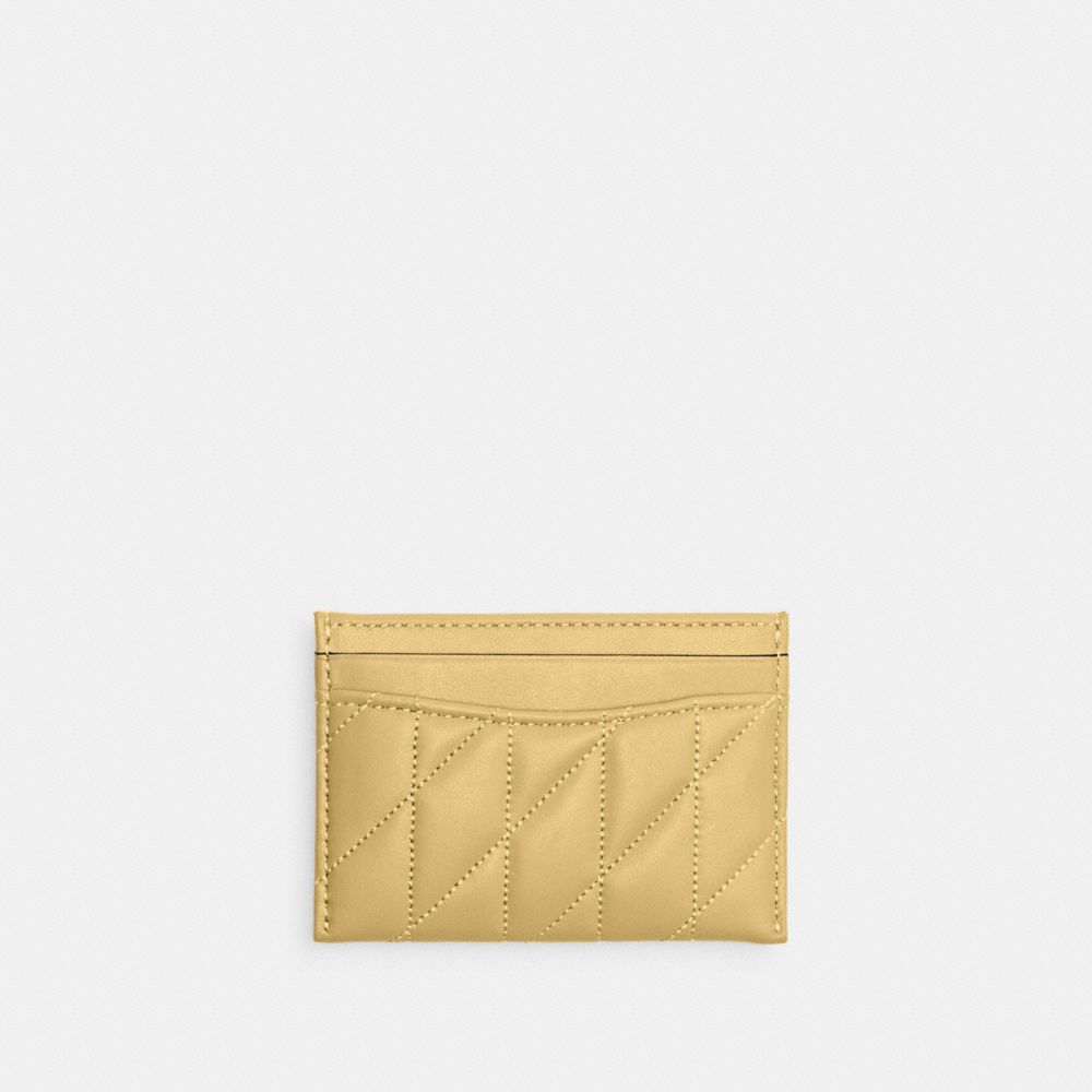 Coach Essential Card Case With Pillow Quilting Brass Vanilla