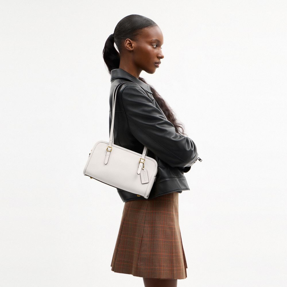 Coach Swing Zip Bag Brass Chalk