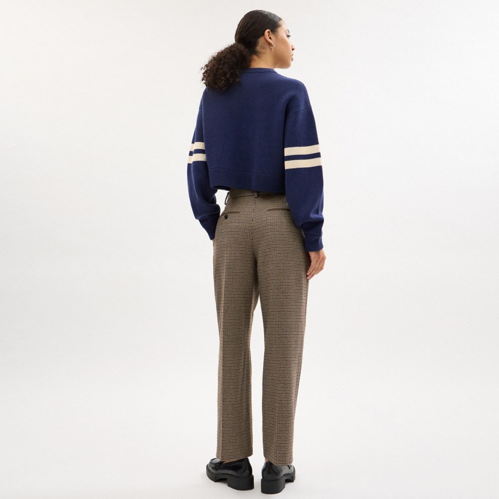 Coach Cropped Coach Sweater Navy