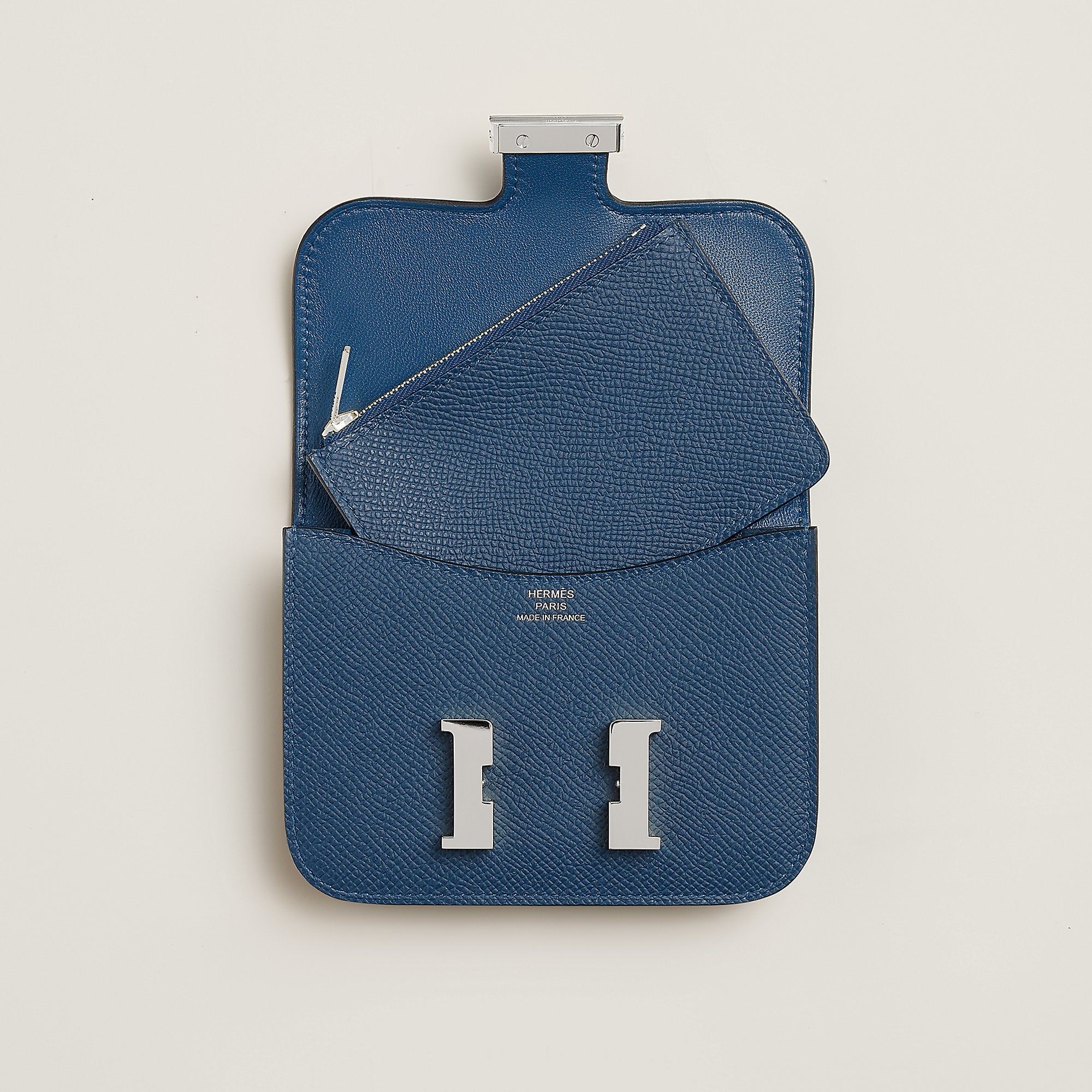 Hermes Constance Slim Wallet Bleu Saphir