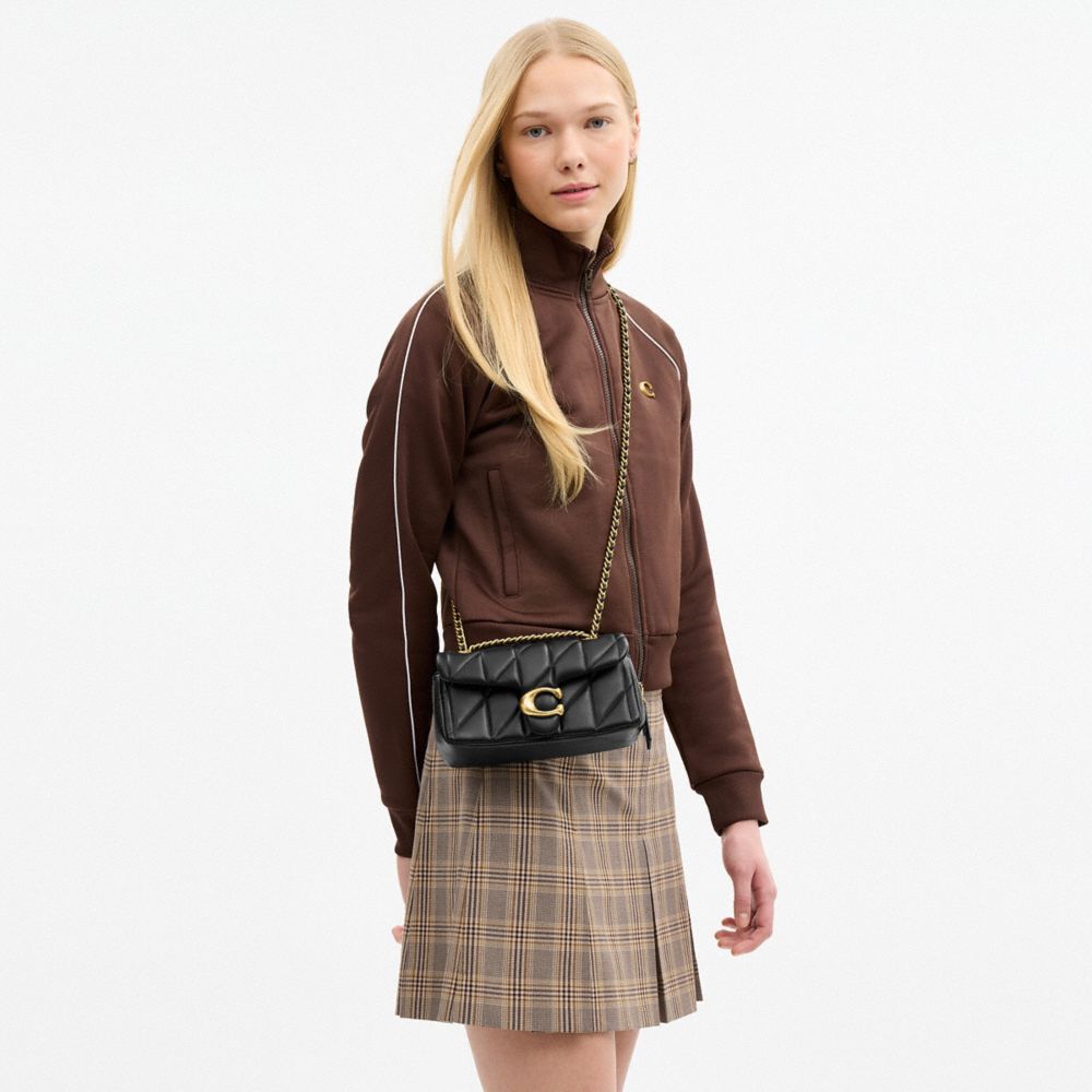 Coach Tabby Shoulder Bag 20 With Pillow Quilting Brass Black