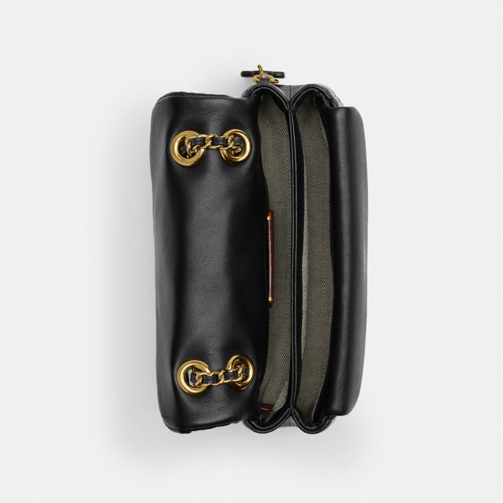 Coach Tabby Shoulder Bag 20 With Pillow Quilting Brass Black