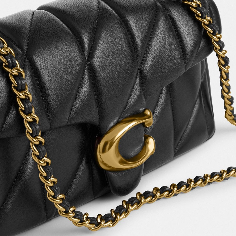 Coach Tabby Shoulder Bag 20 With Pillow Quilting Brass Black