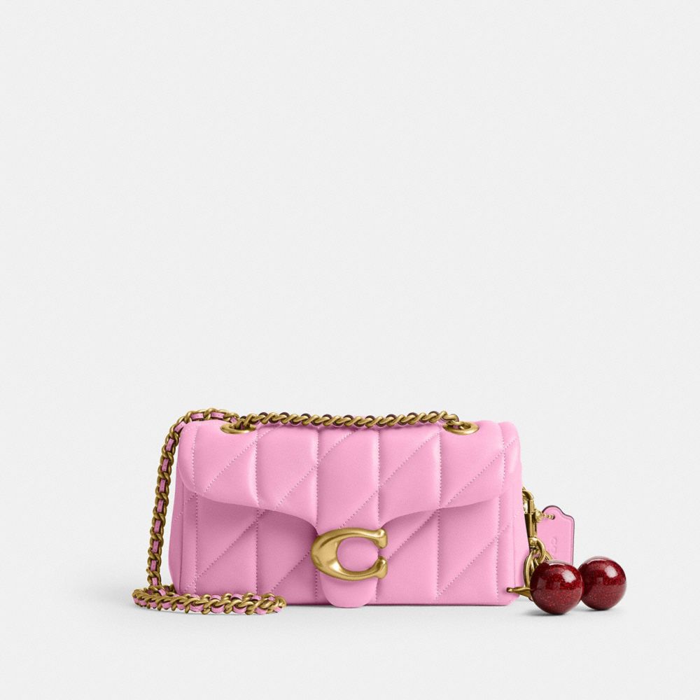Coach Tabby Shoulder Bag 20 With Pillow Quilting Brass Flower Pink