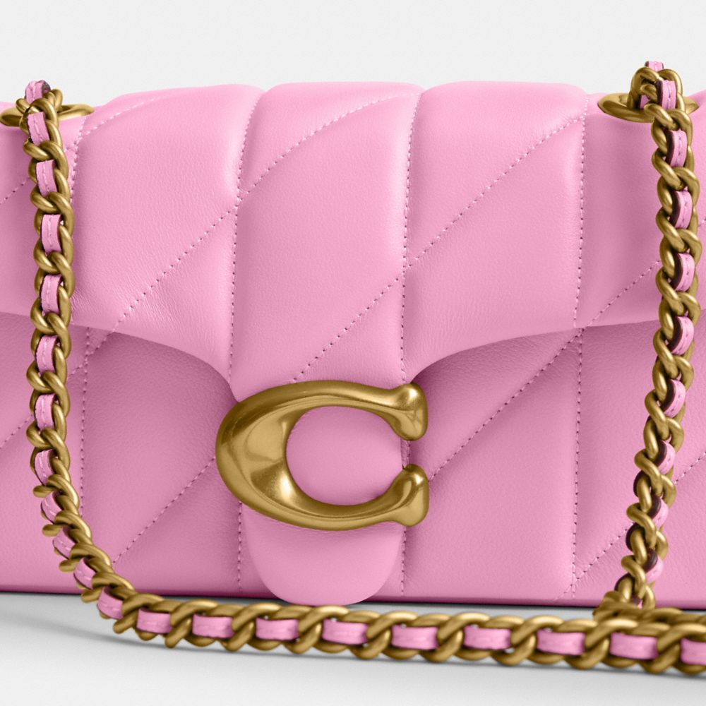 Coach Tabby Shoulder Bag 20 With Pillow Quilting Brass Flower Pink