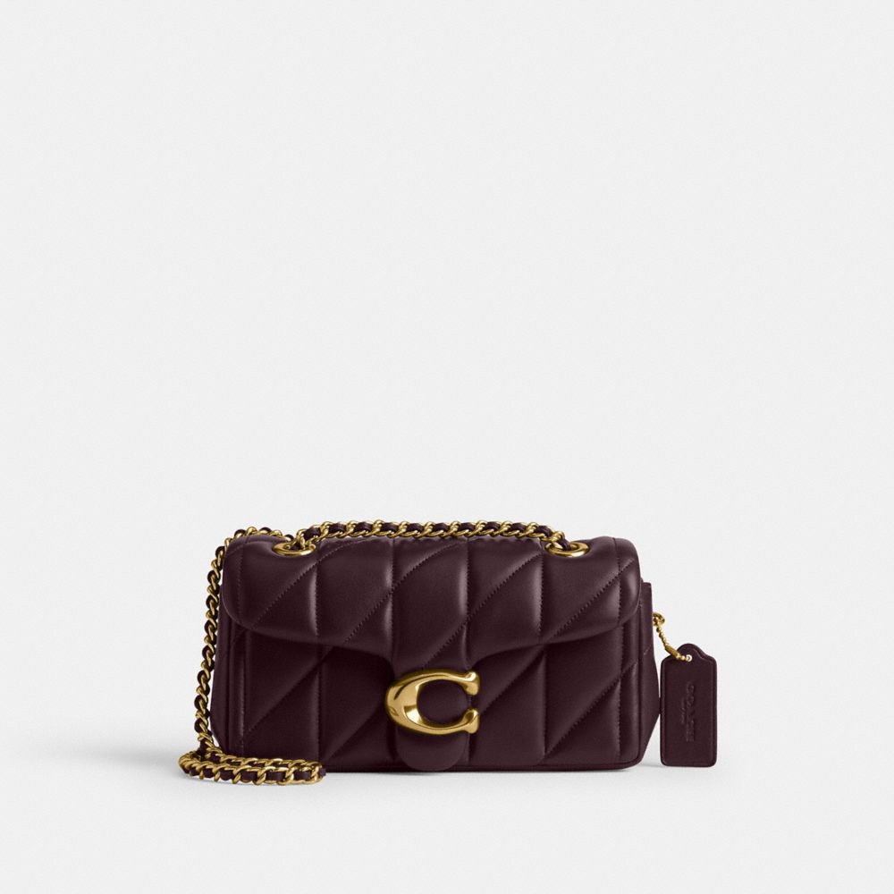 Coach Tabby Shoulder Bag 20 With Pillow Quilting Brass Black Currant