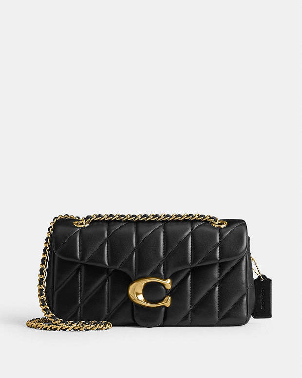 Coach Tabby Shoulder Bag 26 With Pillow Quilting Nappa Leather-Brass-Black