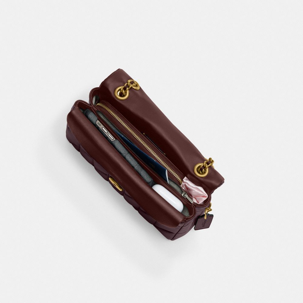 Coach Tabby Shoulder Bag 26 With Pillow Quilting Brass Black Currant