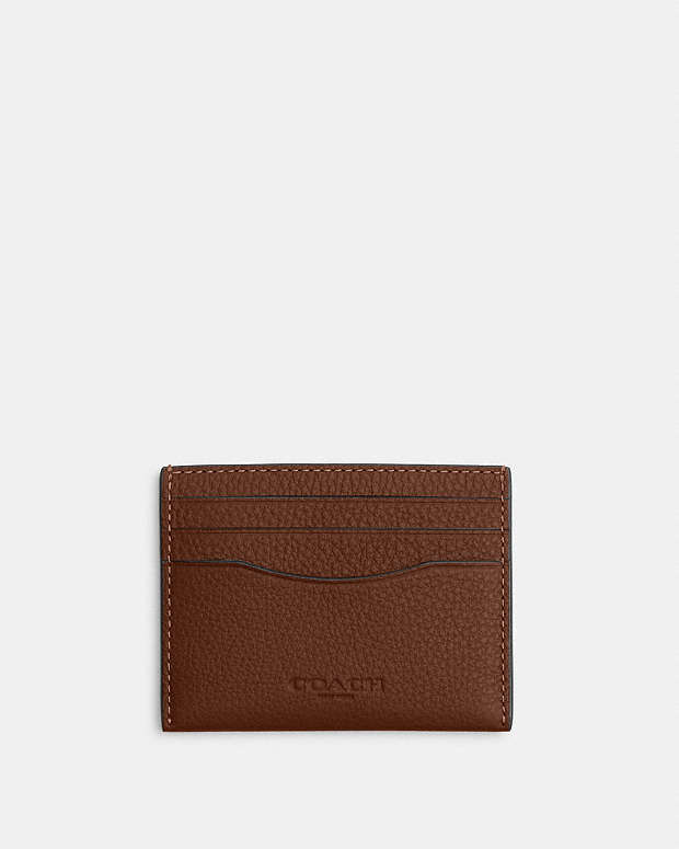 Slim Id Card Case Pebbled Leather-Saddle Pebbled Leather-Saddle