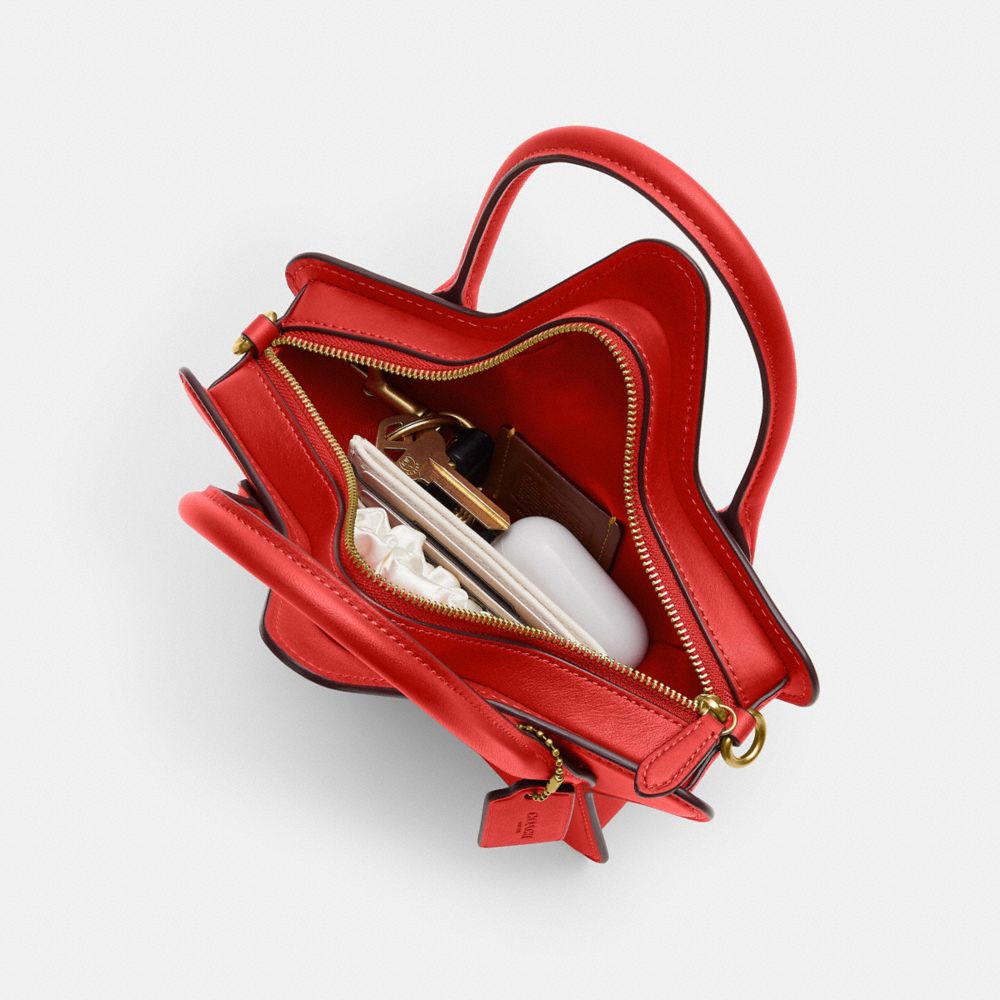Coach Star Bag In Regenerative Leather Brass Sport Red