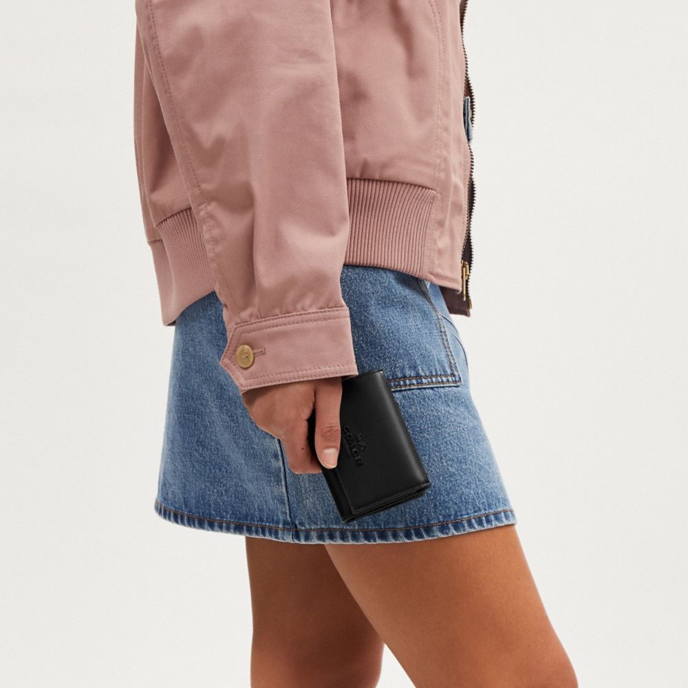 Coach Micro Wallet Black Copper Black