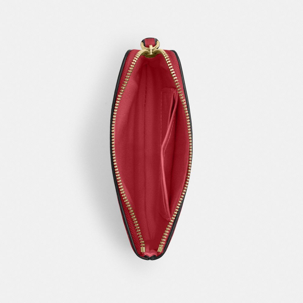 Coach Corner Zip Wristlet Gold True Red