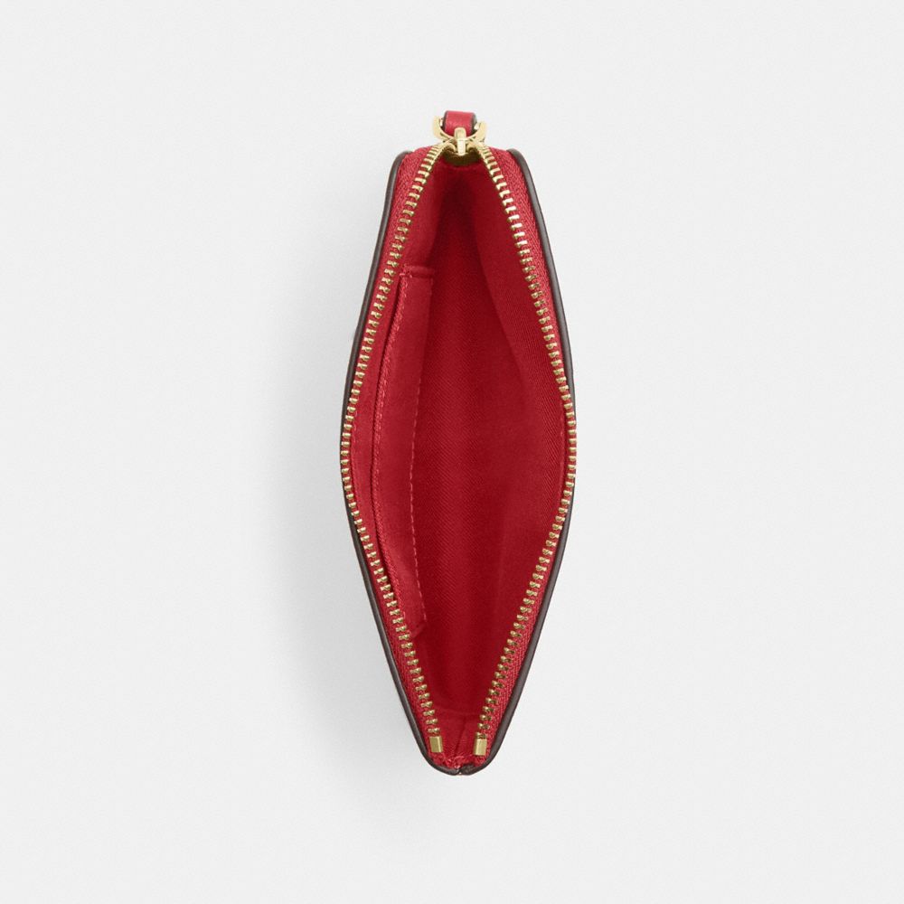 Coach Corner Zip Wristlet Gold/Poppy