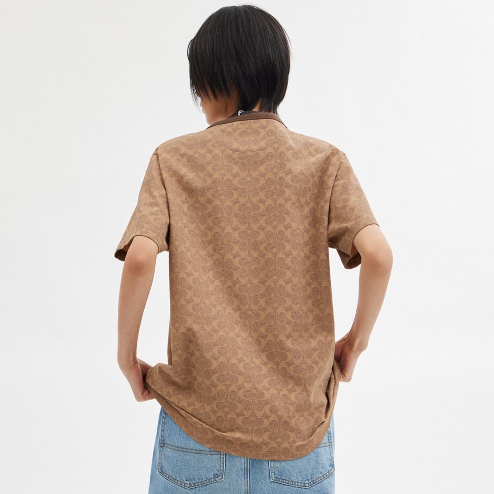 Coach Signature T Shirt Tan Signature