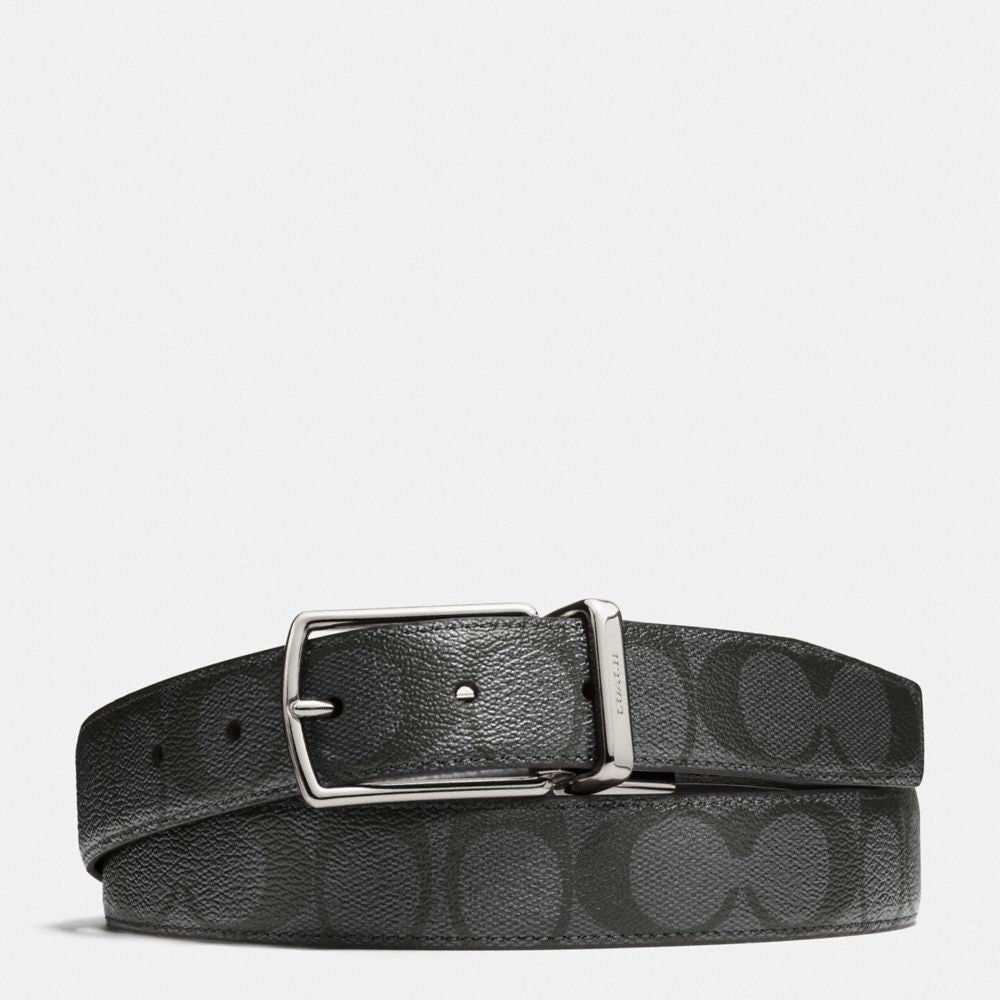 Coach Harness Buckle Cut To Size Reversible Belt, 30 Mm Charcoal Black