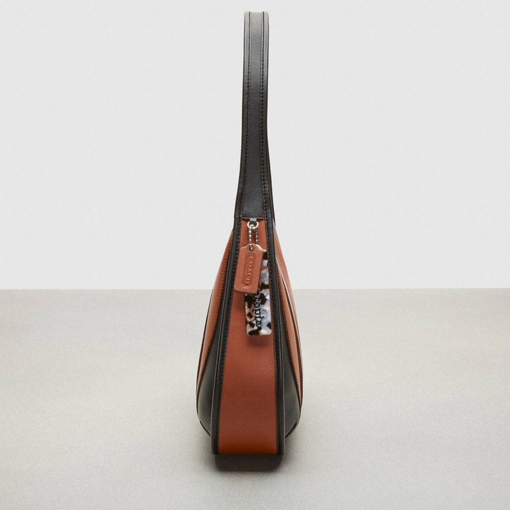 Coach Ergo Bag With Wavy Stripe In Upcrafted Leather Black Saddle