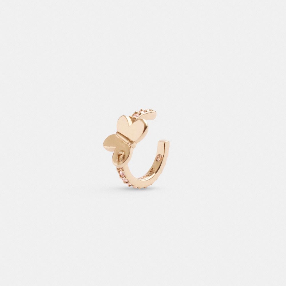 Coach Pavé Butterfly Ear Cuff Gold Clear