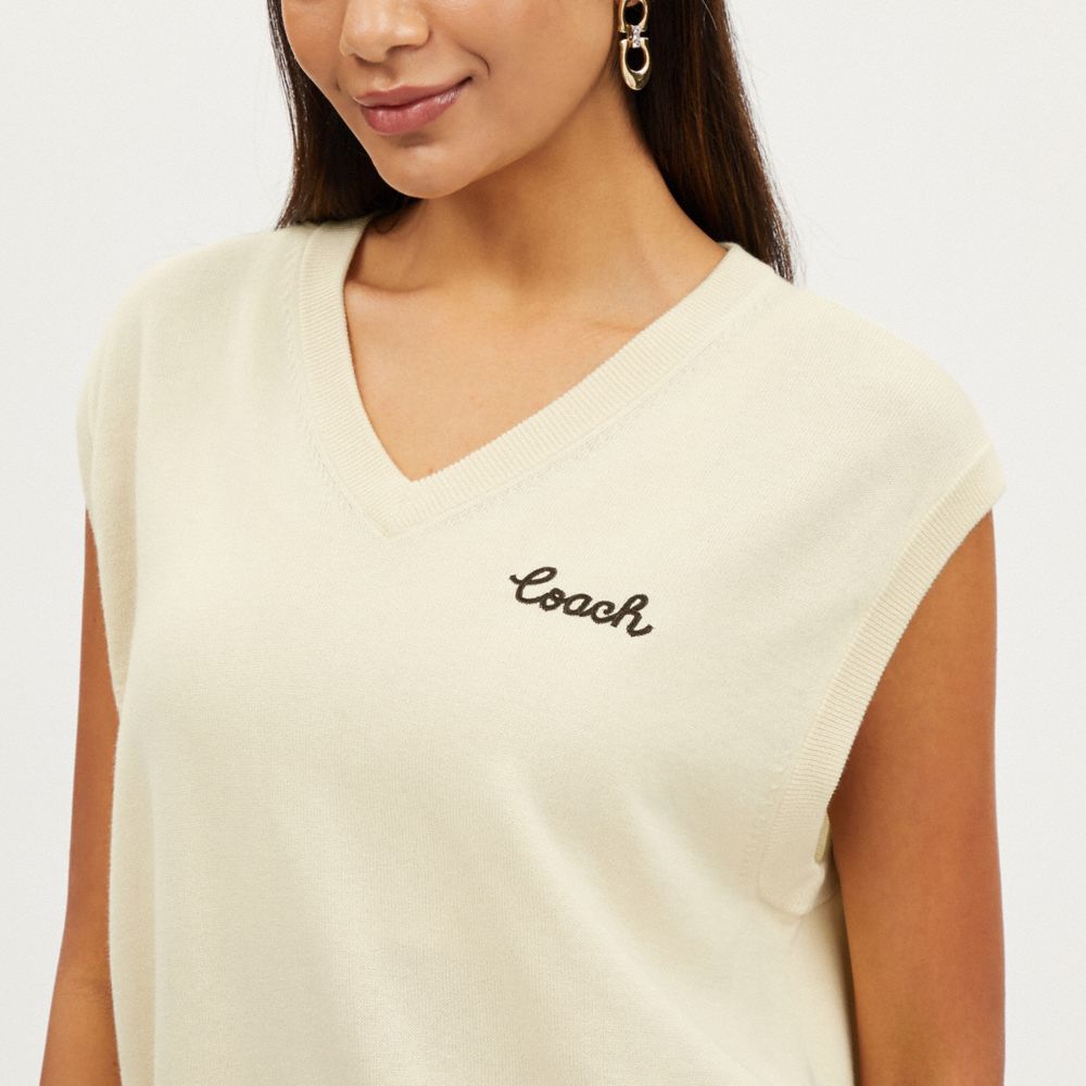 Coach Sweater Vest Cream