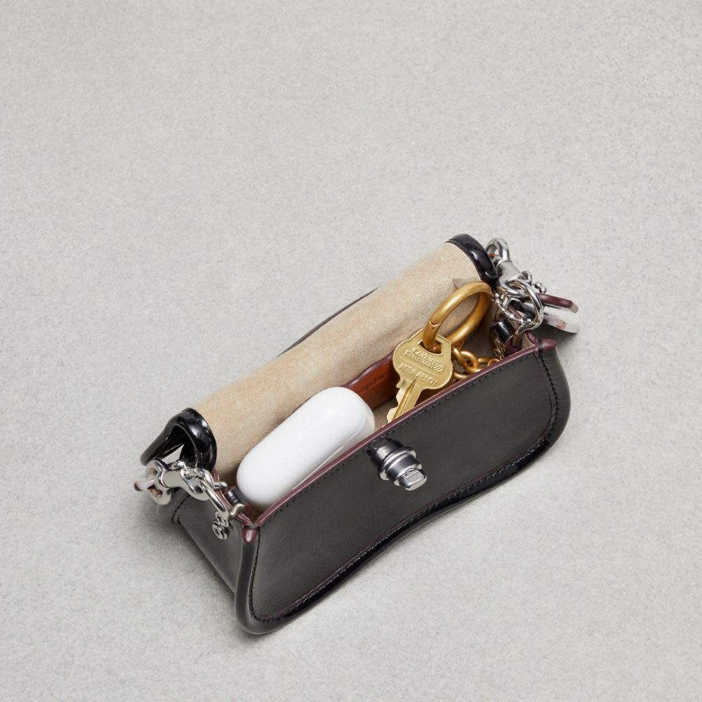 Coach Mini Wavy Dinky Bag In Coachtopia Leather Black