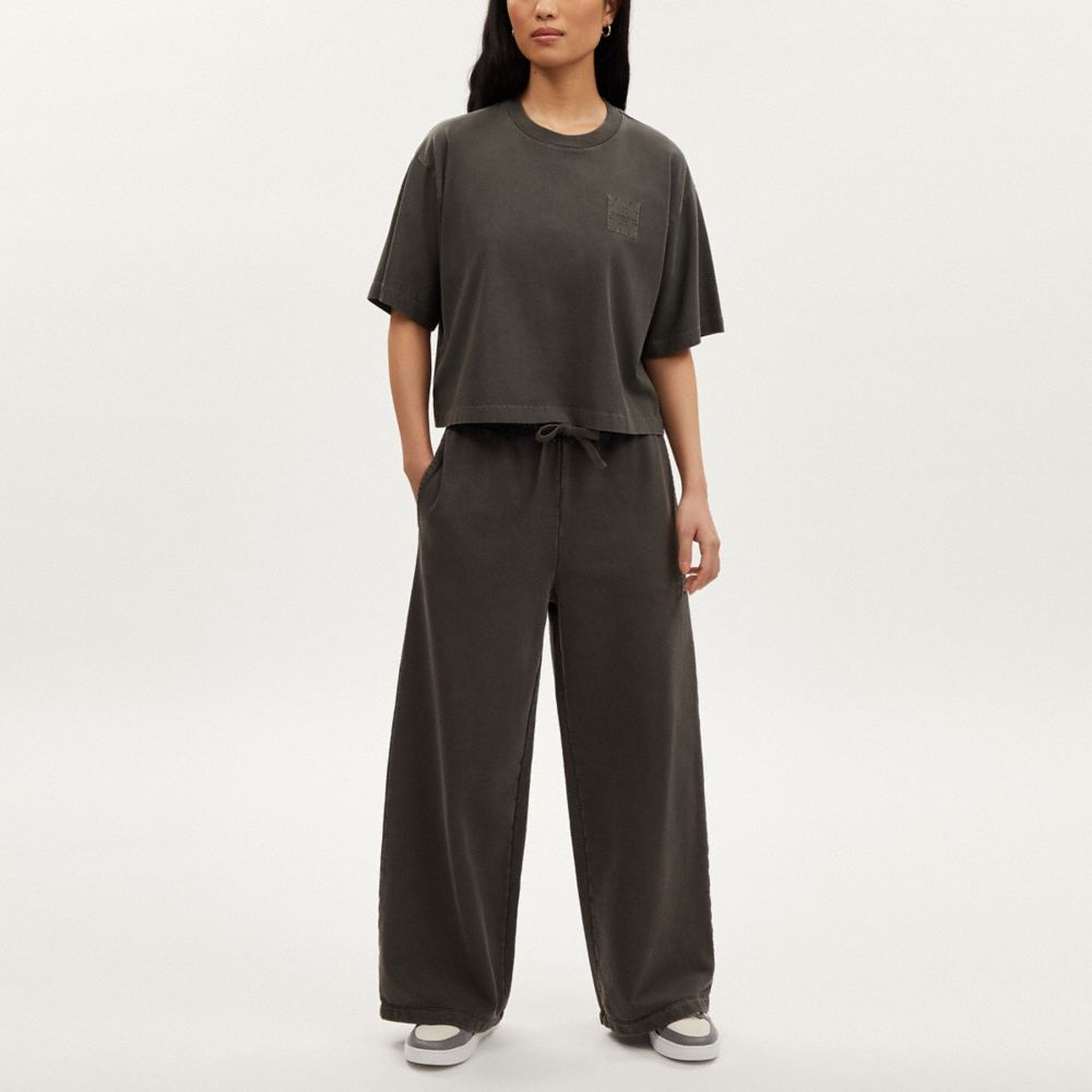 Coach Garment Dye Track Pants Smoke